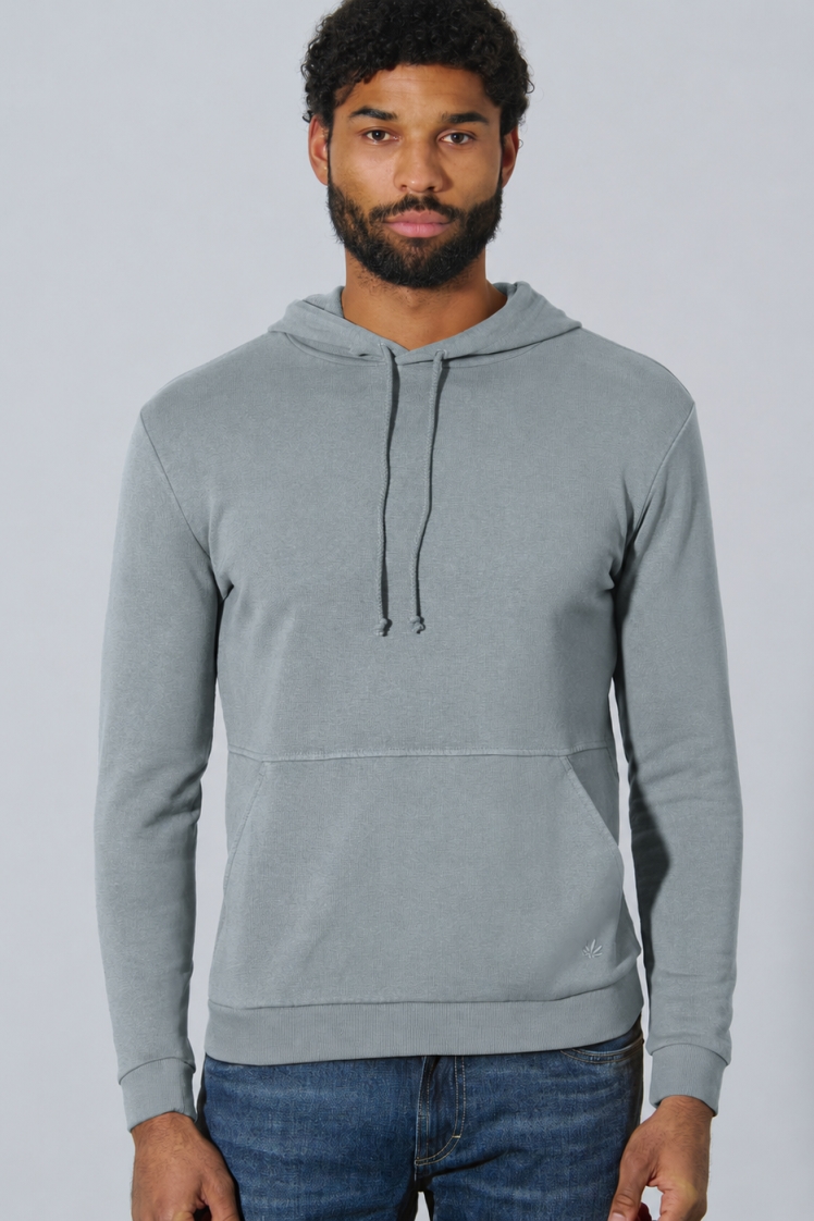 HempAge Herren vegan Hoodie Basic Titanium
