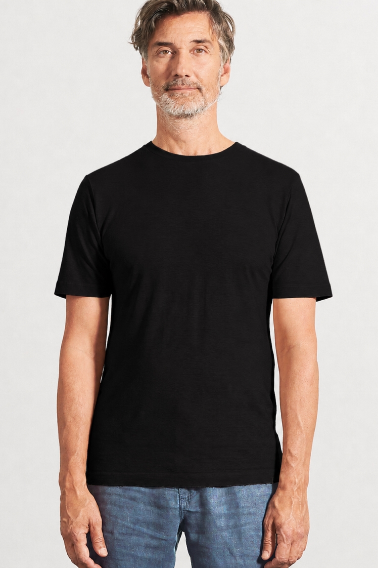 HempAge Herren vegan T-Shirt Slim Fit Schwarz