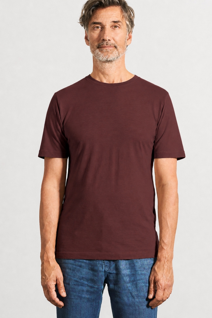HempAge Herren vegan T-Shirt Slim Fit Rioja Rot