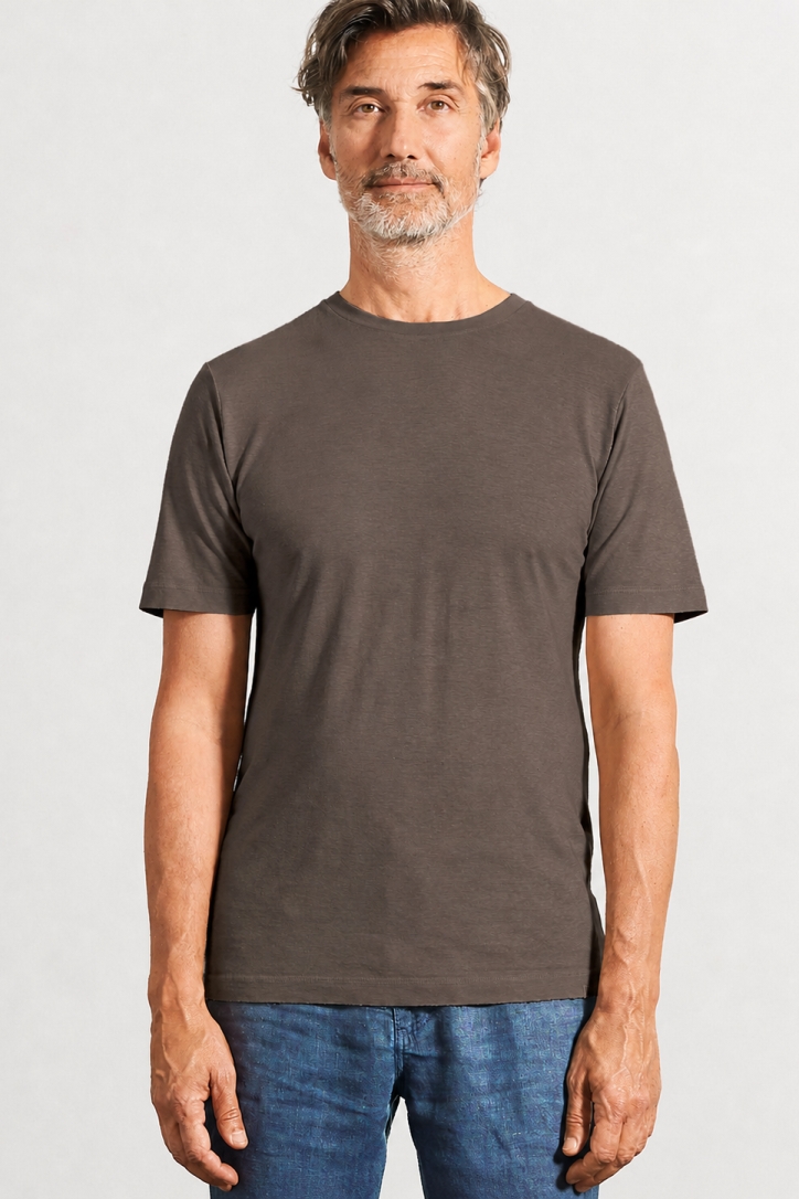 HempAge Herren vegan T-Shirt Slim Fit Staubbraun