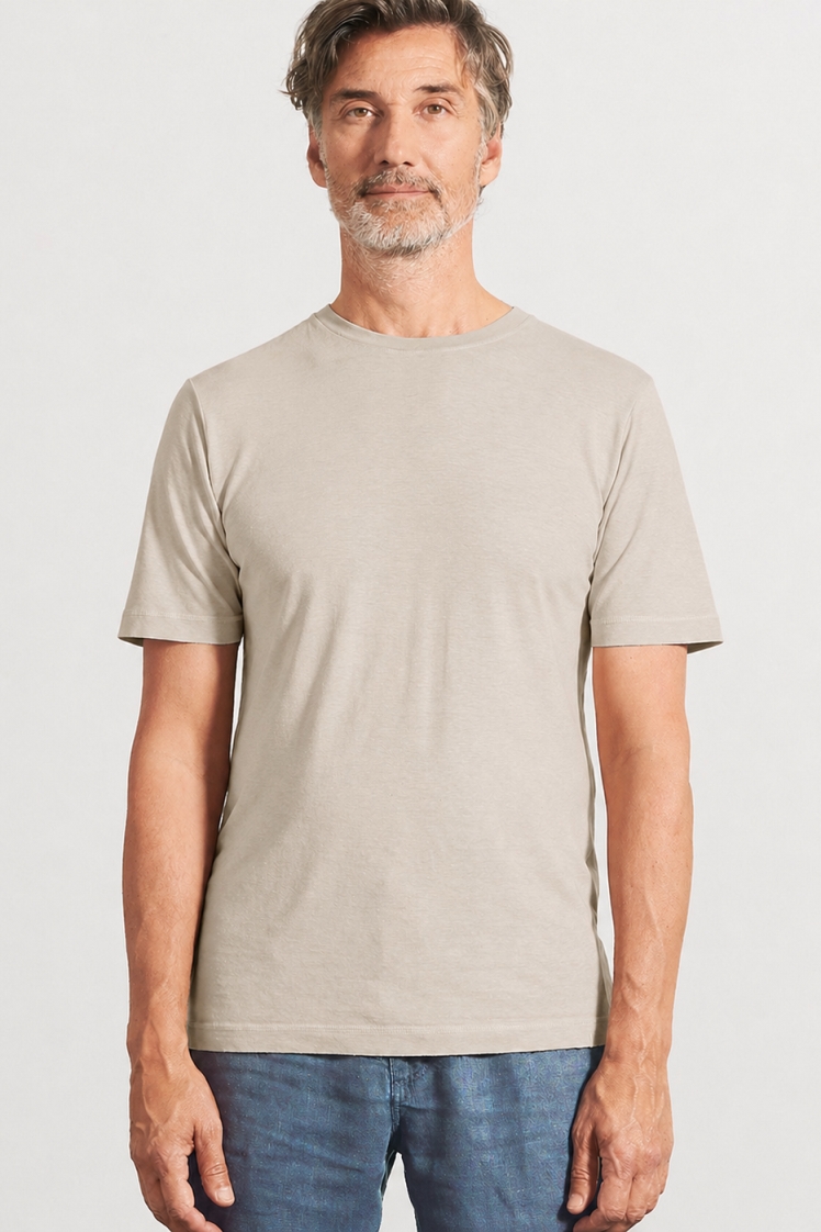 HempAge Herren vegan T-Shirt Slim Fit Distel Beige