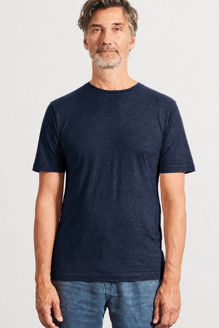 HempAge Herren vegan T-Shirt Slim Fit Marineblau