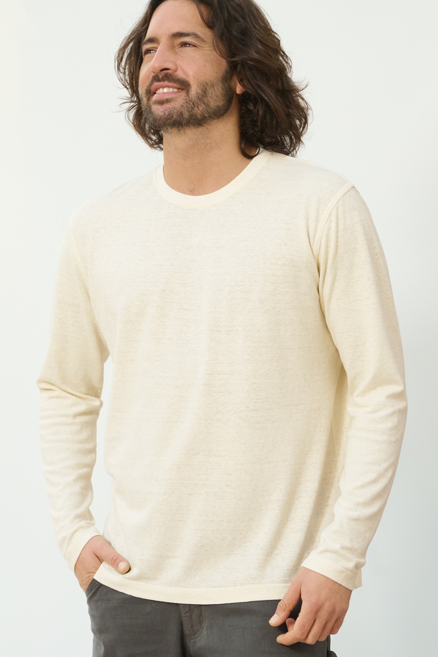 HempAge Herren vegan Langarmshirt Basic Natural
