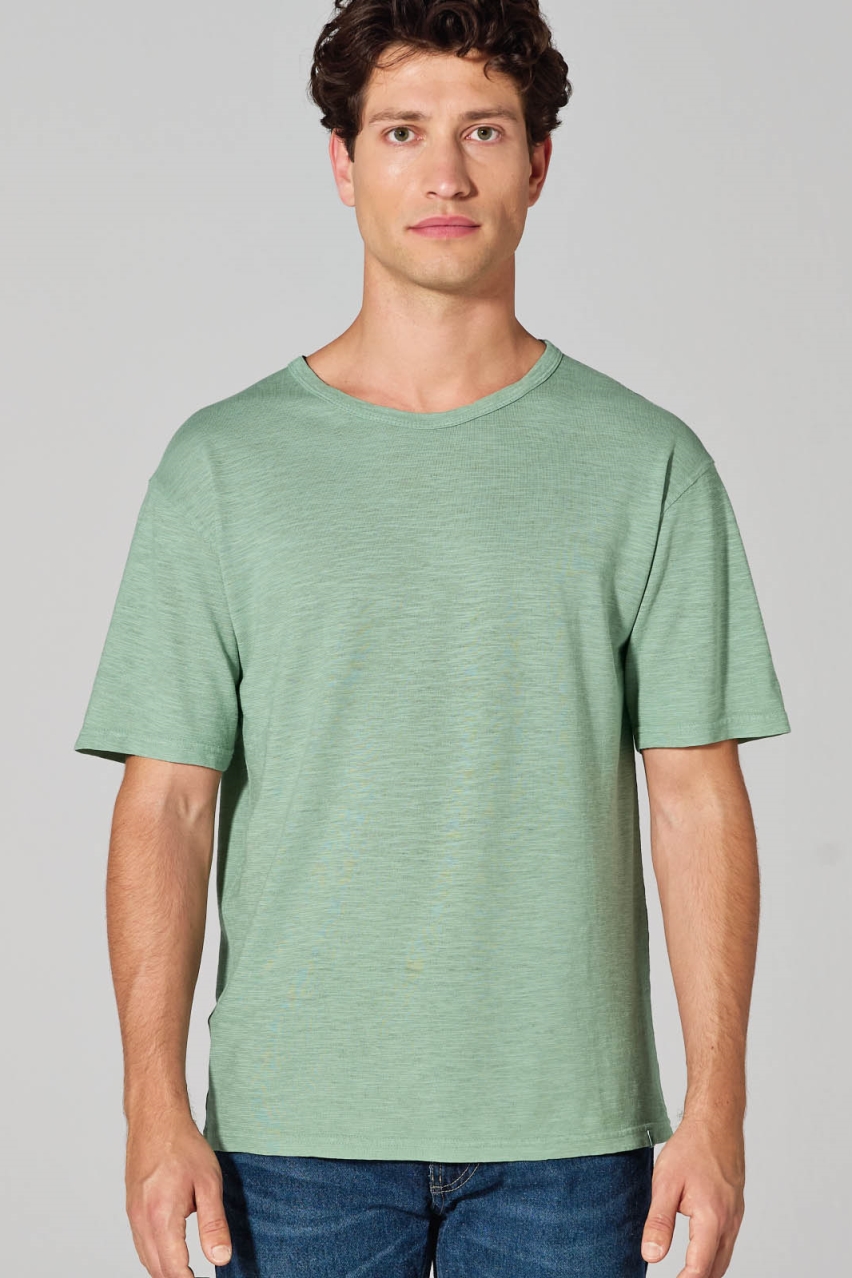 HempAge Herren vegan T-Shirt Aus Slub Jersey Mintgr&Atilde;&frac14;n