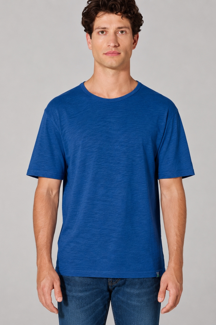 HempAge Herren vegan T-Shirt Aus Slub Jersey K&Atilde;&para;nigsblau