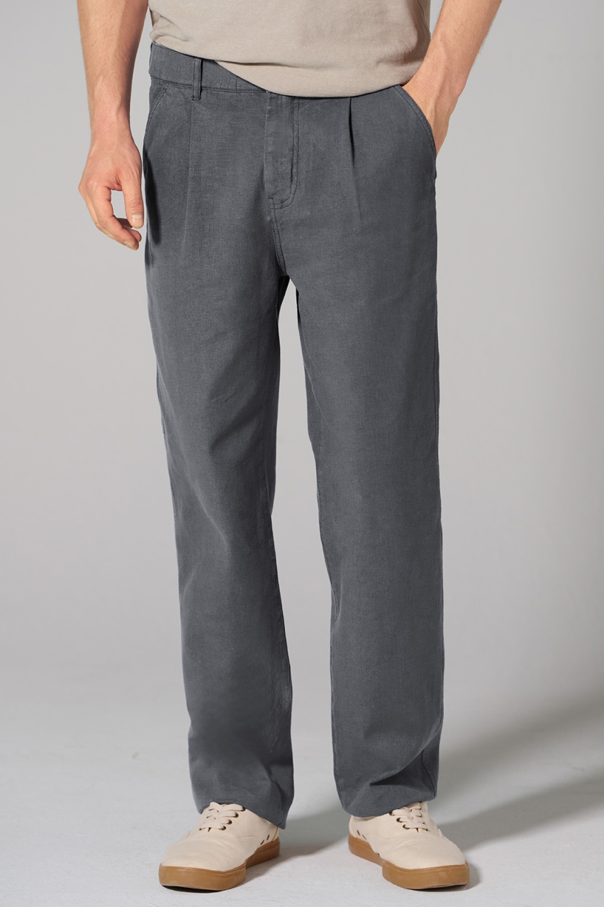 Hempage Herren vegan Plisseehose In Schiefergrau