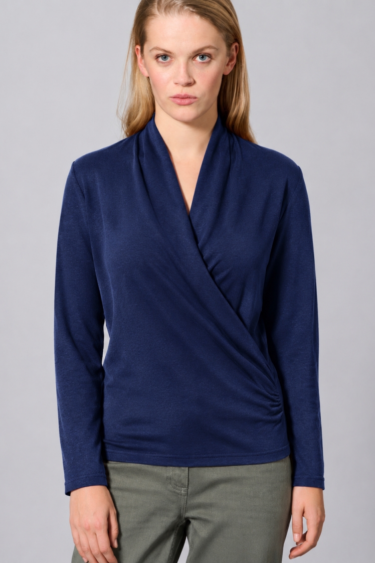 HempAge Damen vegan Lang&Atilde;&curren;rmliges Top Attractive Night In Marineblau