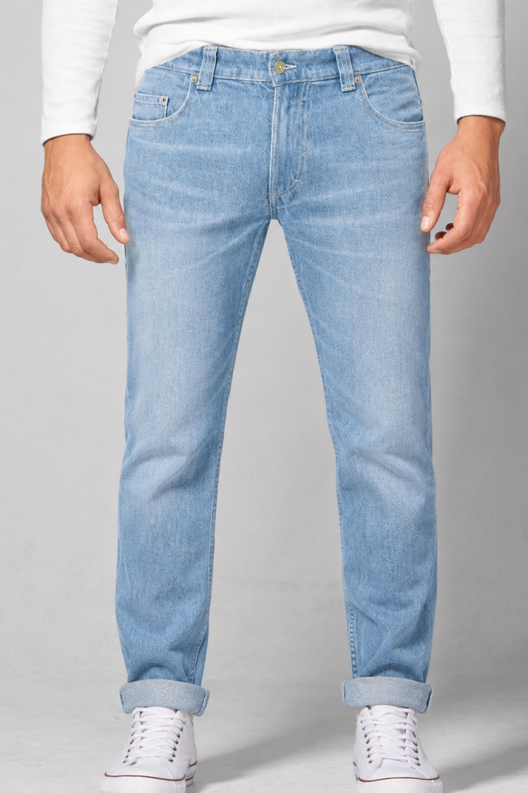 HempAge Herren vegan Jeans Blau Denim Aqua