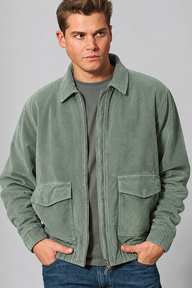 Hempage Herren vegan Jacke Casual Cord Thyme