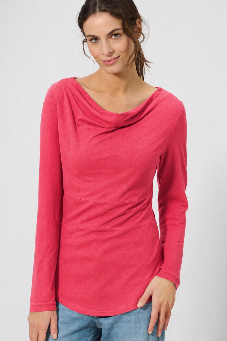 HempAge Damen vegan Langarm Top In Tomatenrot