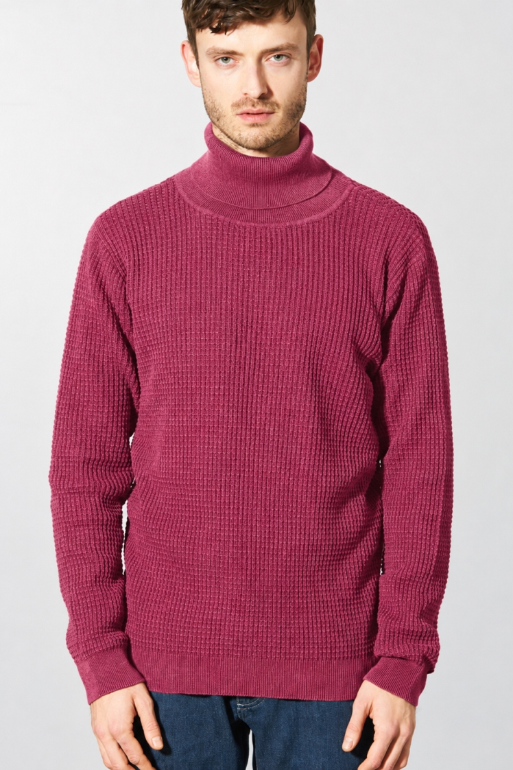 HempAge Herren vegan Rollkragenpullover In Tinto Rot