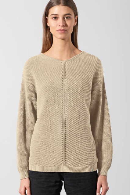 HempAge Damen vegan Pullover Timeless Gobi In Beige