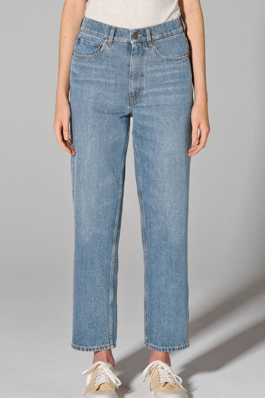 HempAge Damen vegan Jeans Mit Hoher Leibh&Atilde;&para;he In Aqua