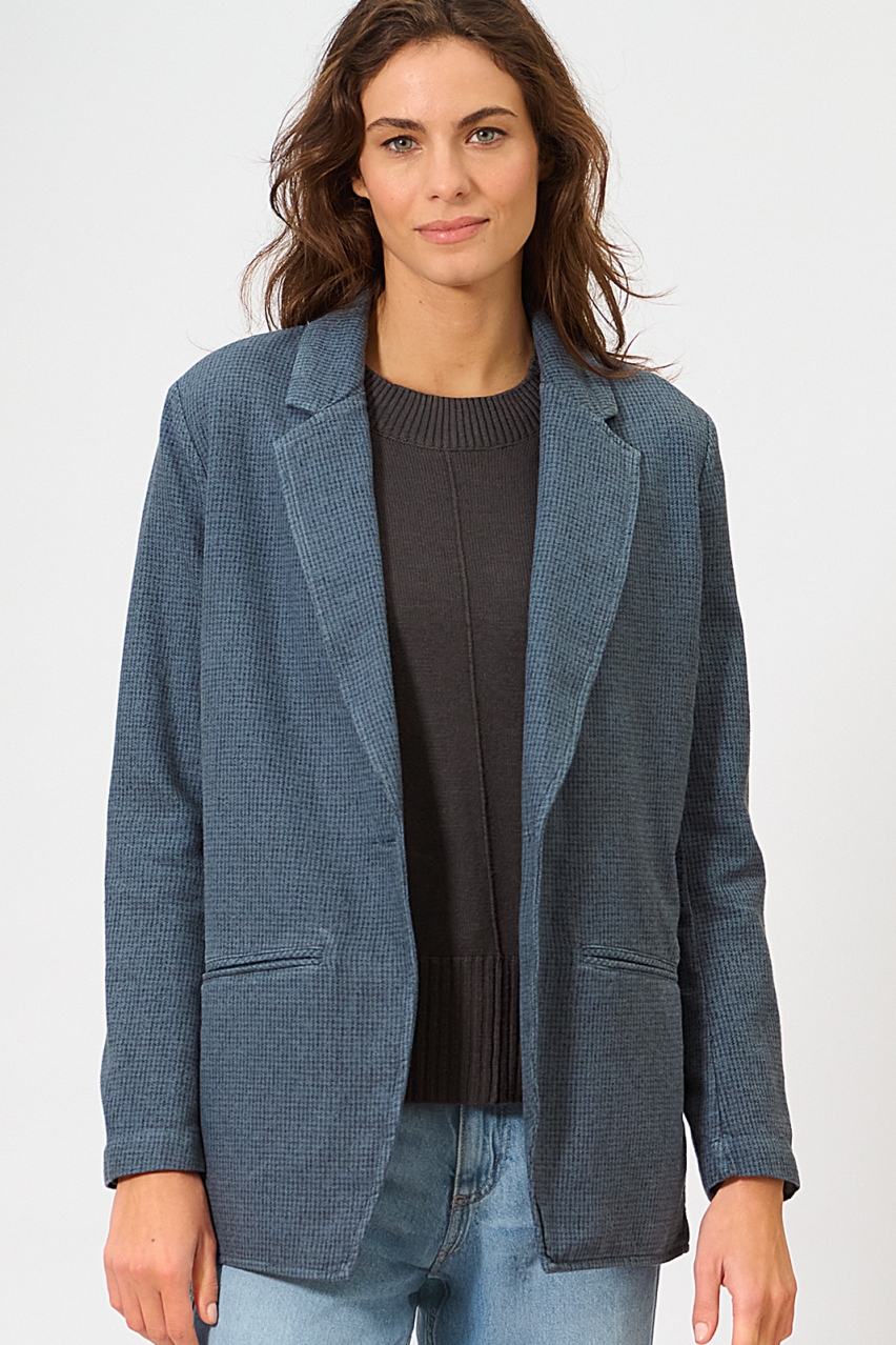 Hempage Damen vegan Blazer Pepita In Taubengrau