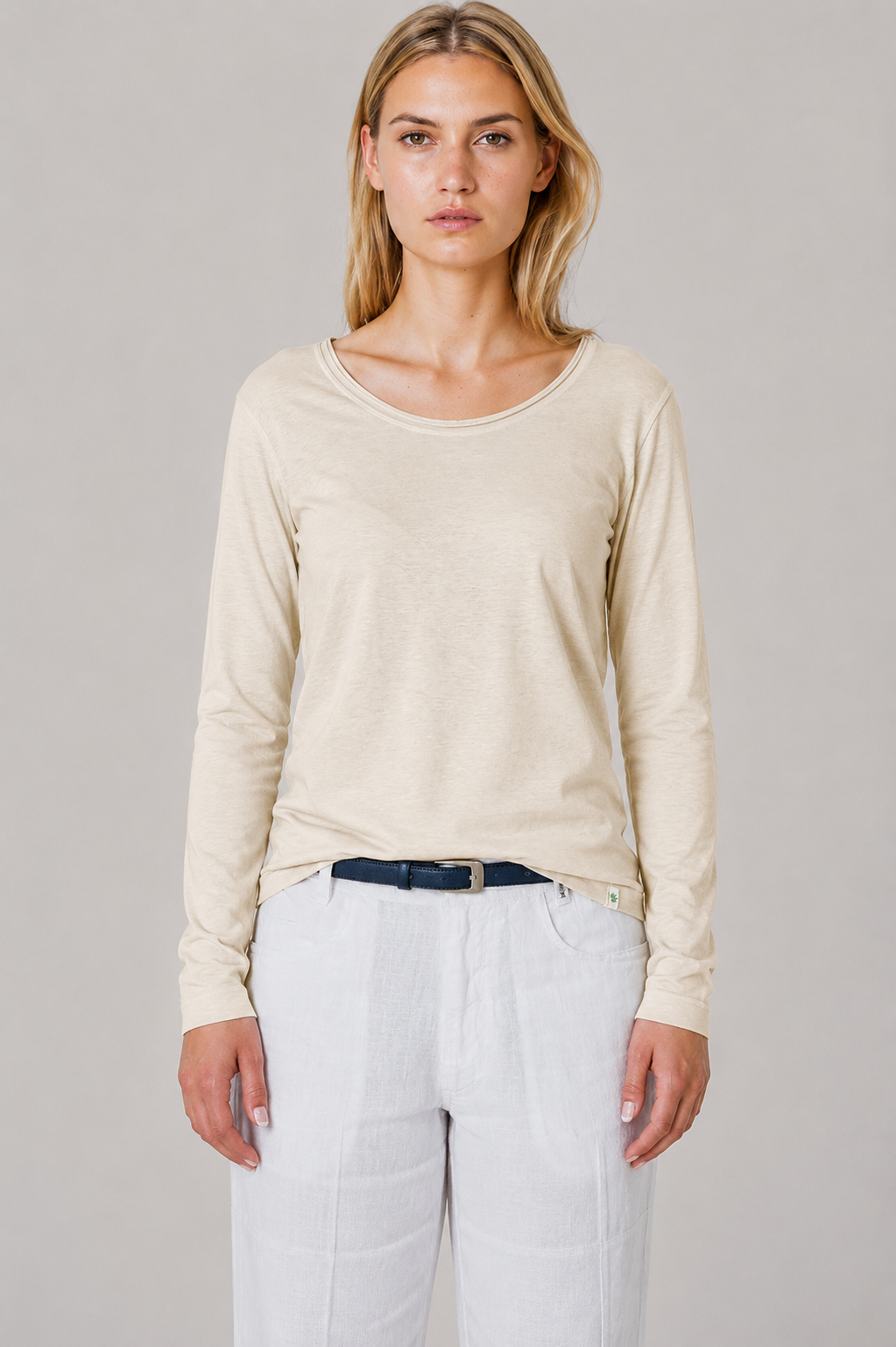 HempAge Damen vegan Langarm-T-Shirt Gobi In Beige