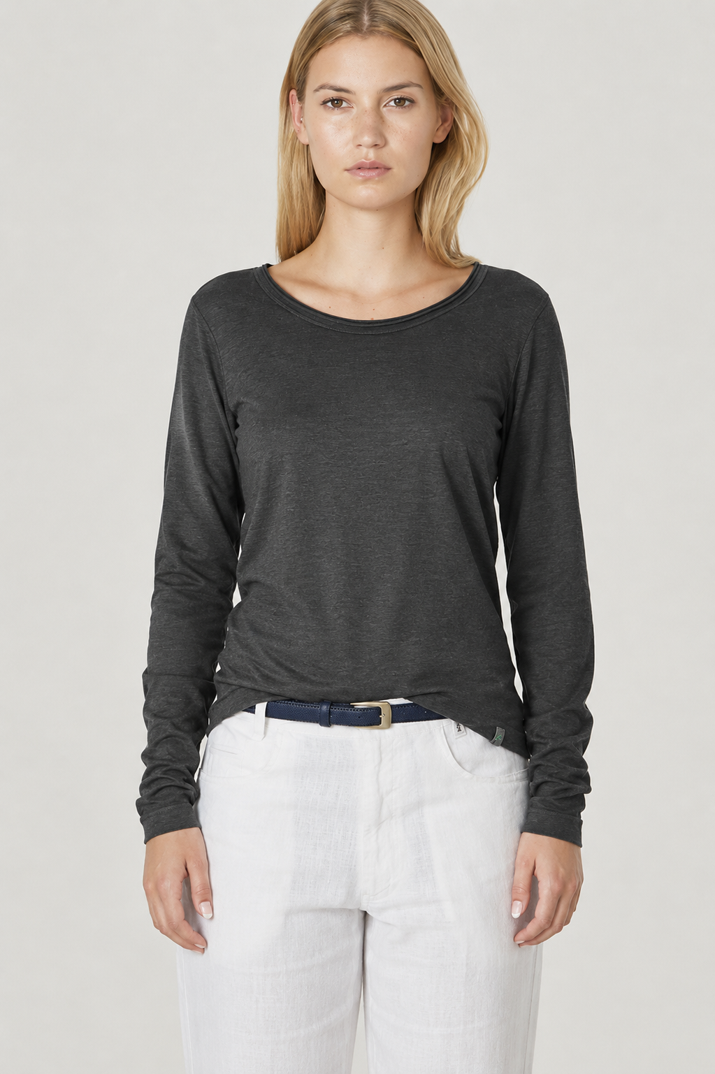 HempAge Damen vegan Lang&Atilde;&curren;rmliges T-Shirt Schwarz