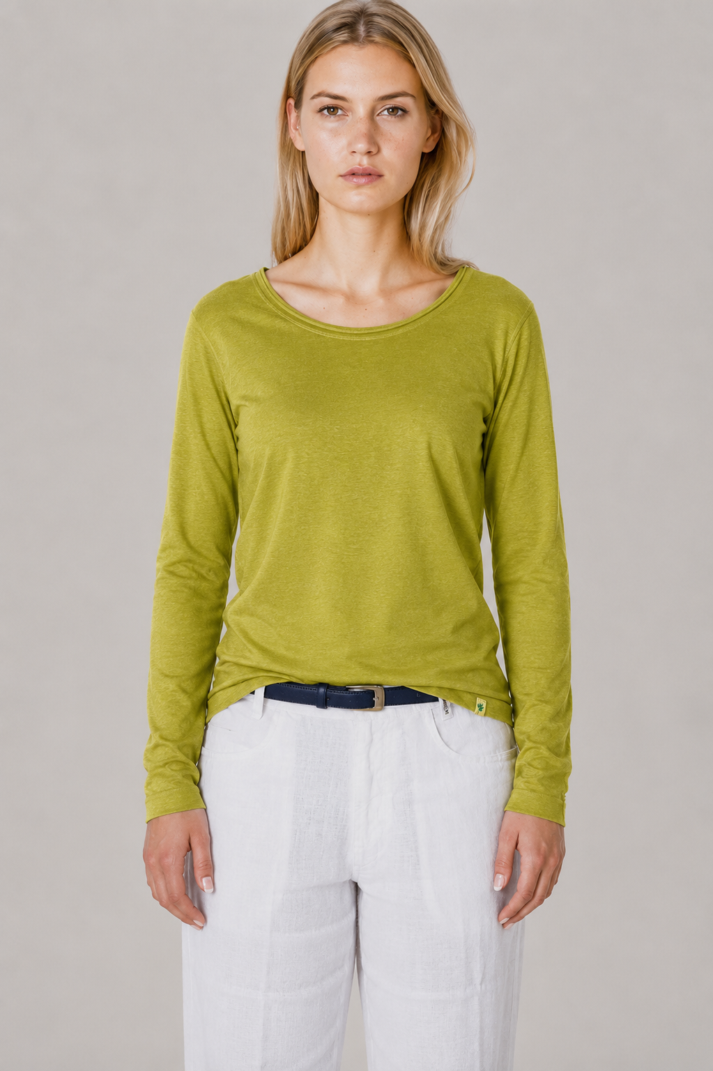 HempAge Damen vegan Langarm T-Shirt Farn Gr&Atilde;&frac14;n