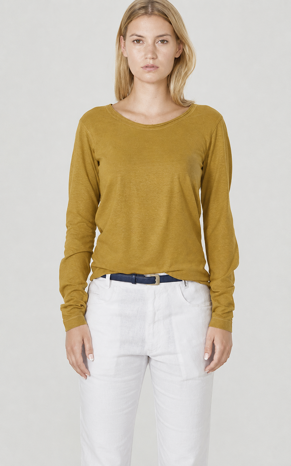 HempAge Damen vegan Langarm T-Shirt Erdnussbraun