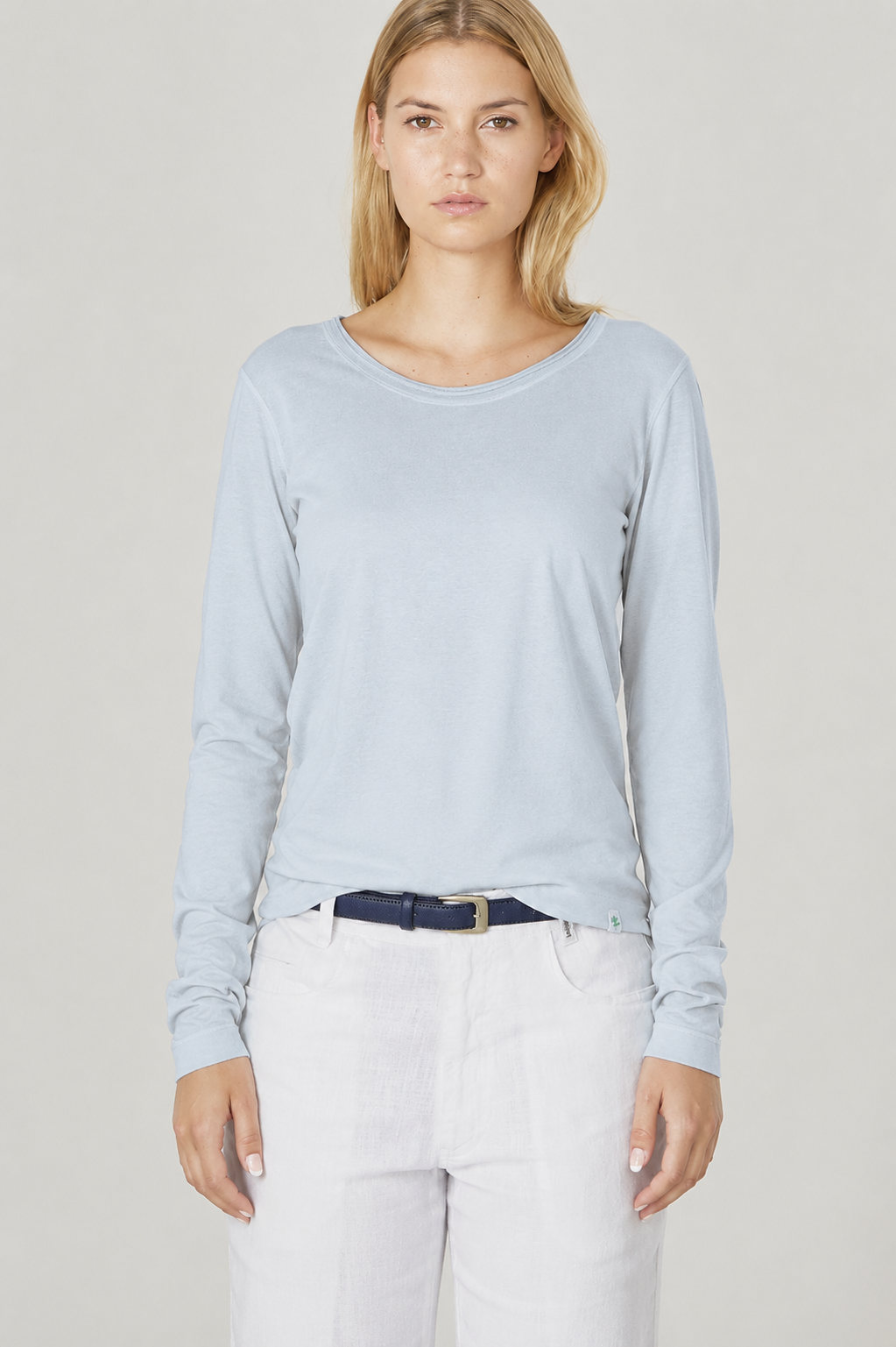 HempAge Damen vegan Langarm T-Shirt Platinum