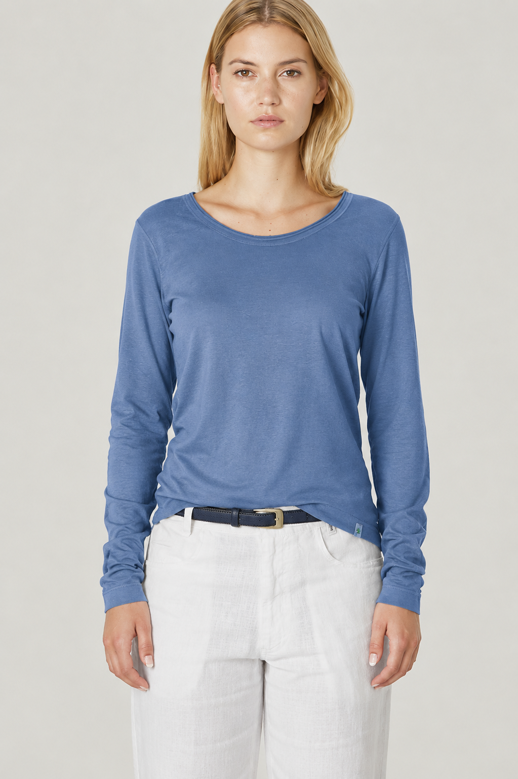 HempAge Damen vegan Langarm T-Shirt Blueberry