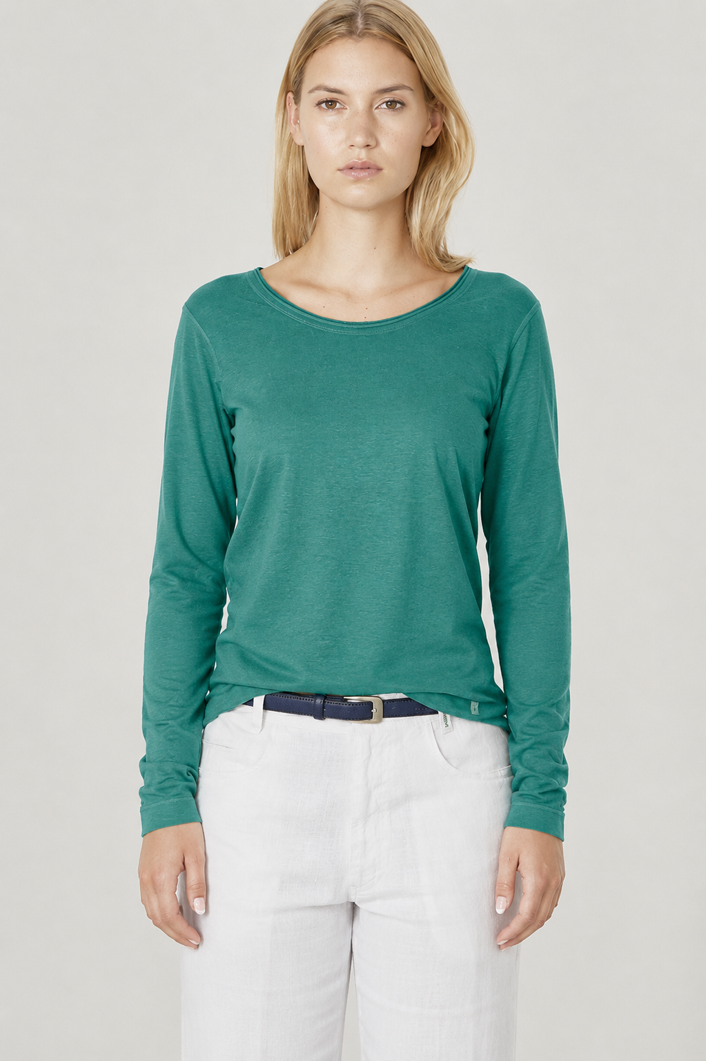 HempAge Damen vegan Langarm T-Shirt Dschungelgr&Atilde;&frac14;n