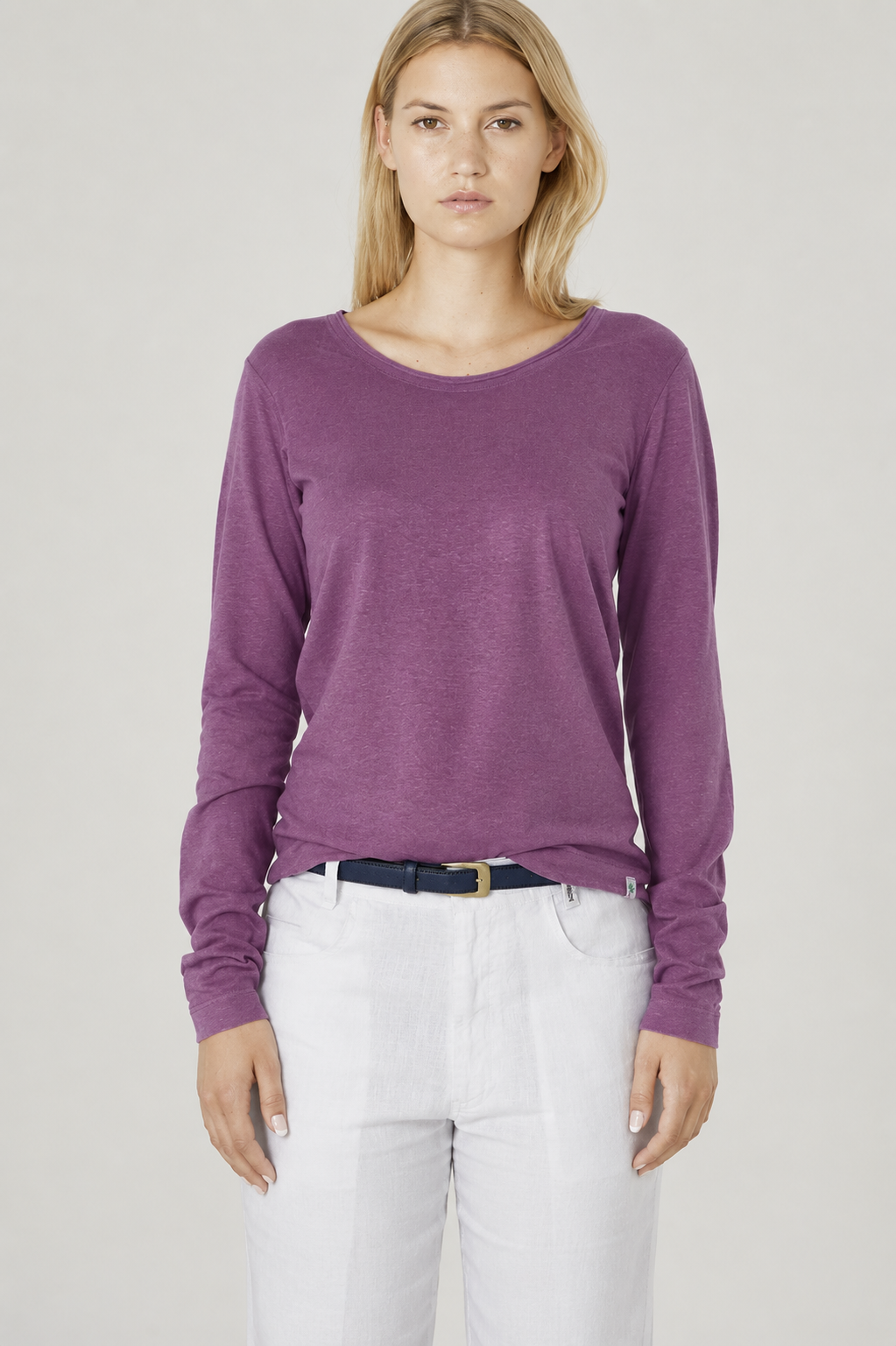 HempAge Damen vegan Langarm T-Shirt In Lila