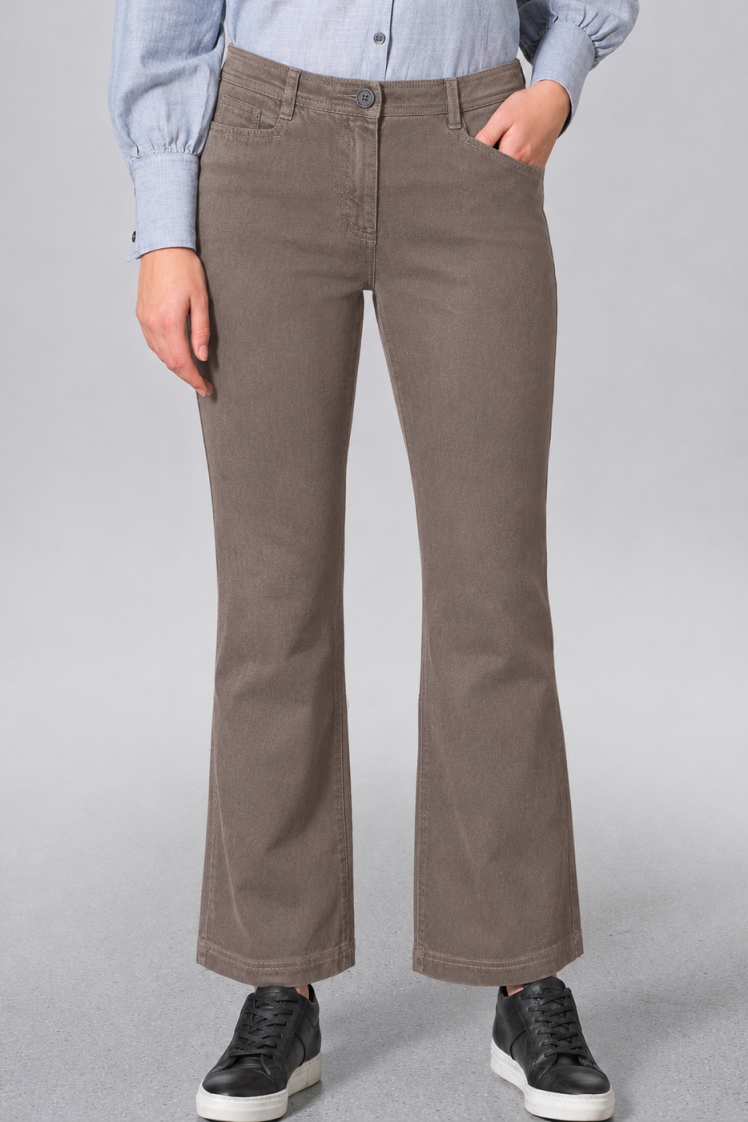 HempAge Damen vegan Hose Modisch Ausgestellt Staubbraun