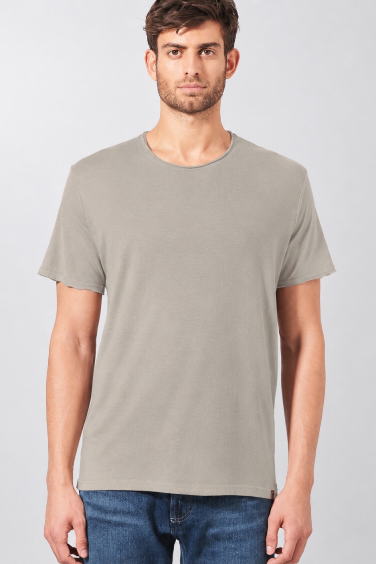 HempAge Herren vegan T-Shirt Timeless Basic In Quarzgrau