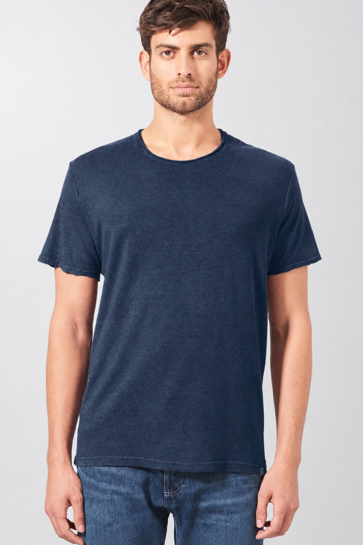 HempAge Herren vegan T-Shirt Timeless Basic In Marineblau
