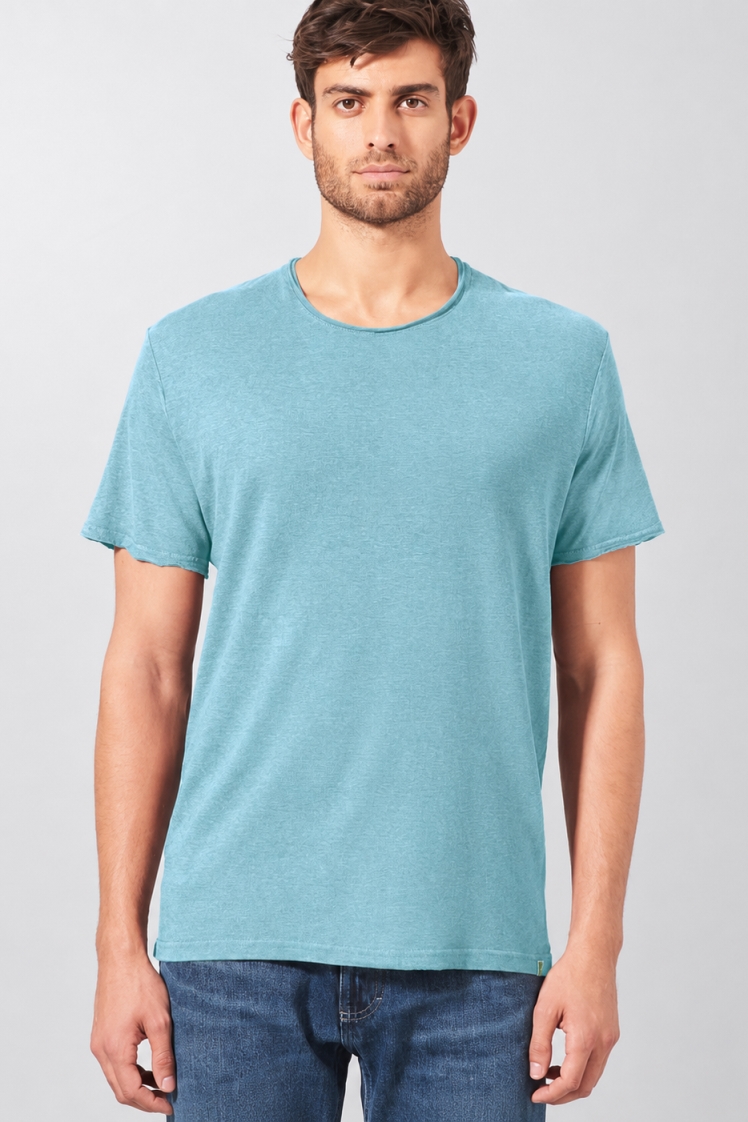 HempAge Herren vegan T-Shirt Timeless Basic Wave Blau