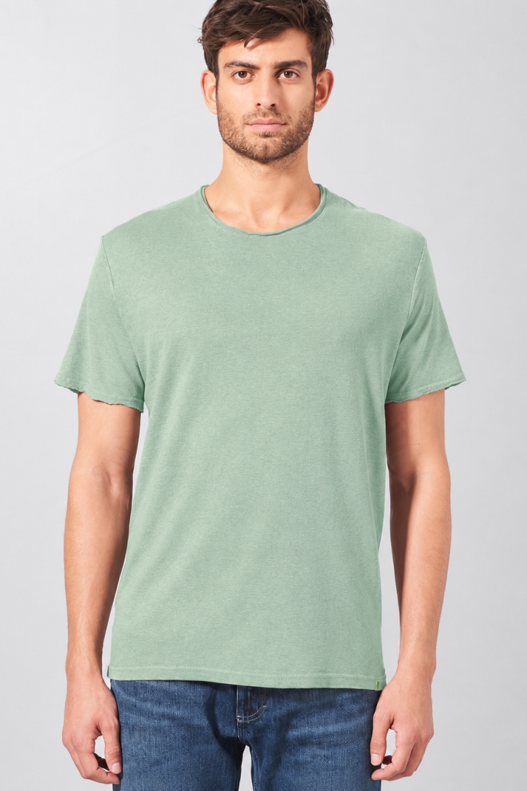 HempAge Herren vegan T-Shirt Timeless Basic In Menta Gr&Atilde;&frac14;n
