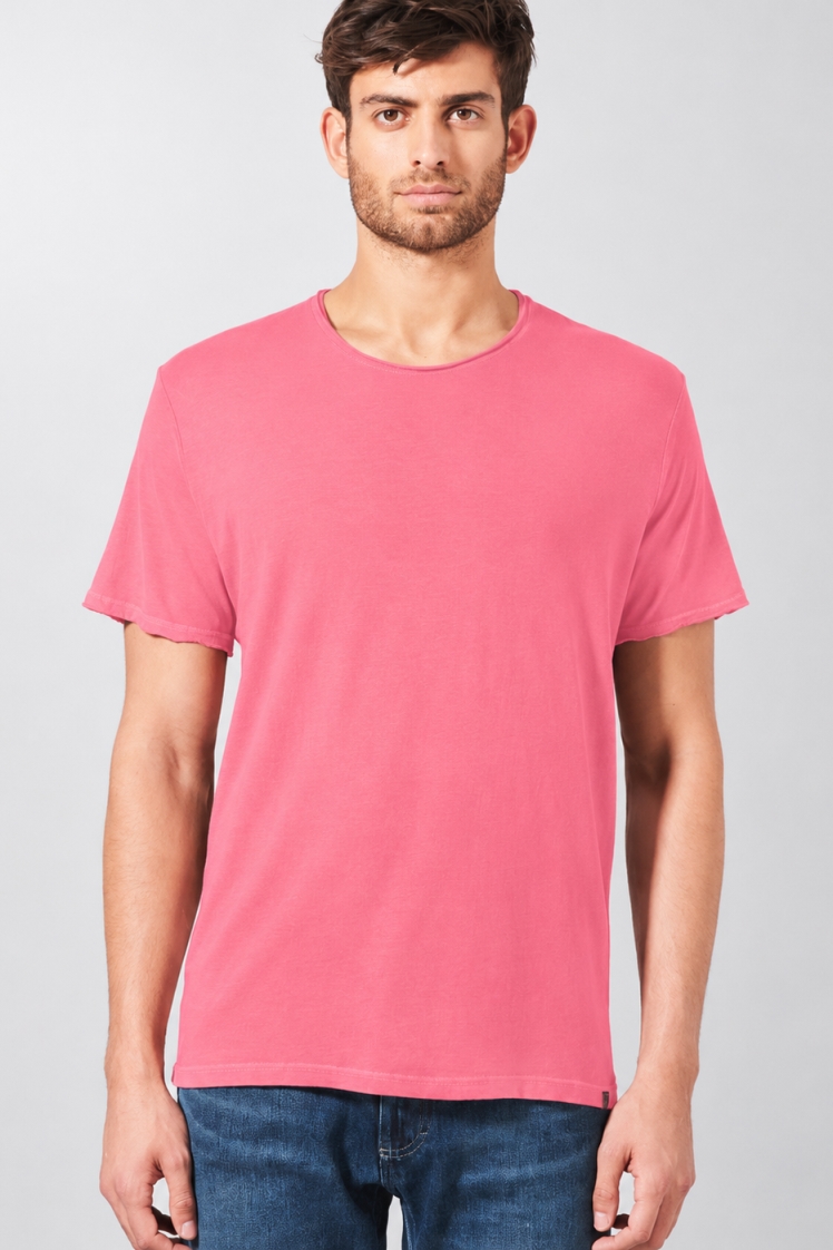 HempAge Herren vegan T-Shirt Timeless Basic In Hibiskusrosa