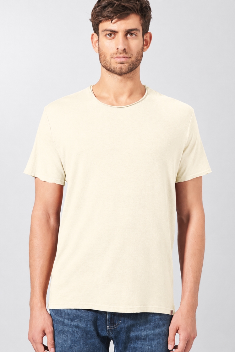 HempAge Herren vegan T-Shirt Timeless Basic In Cremefarben
