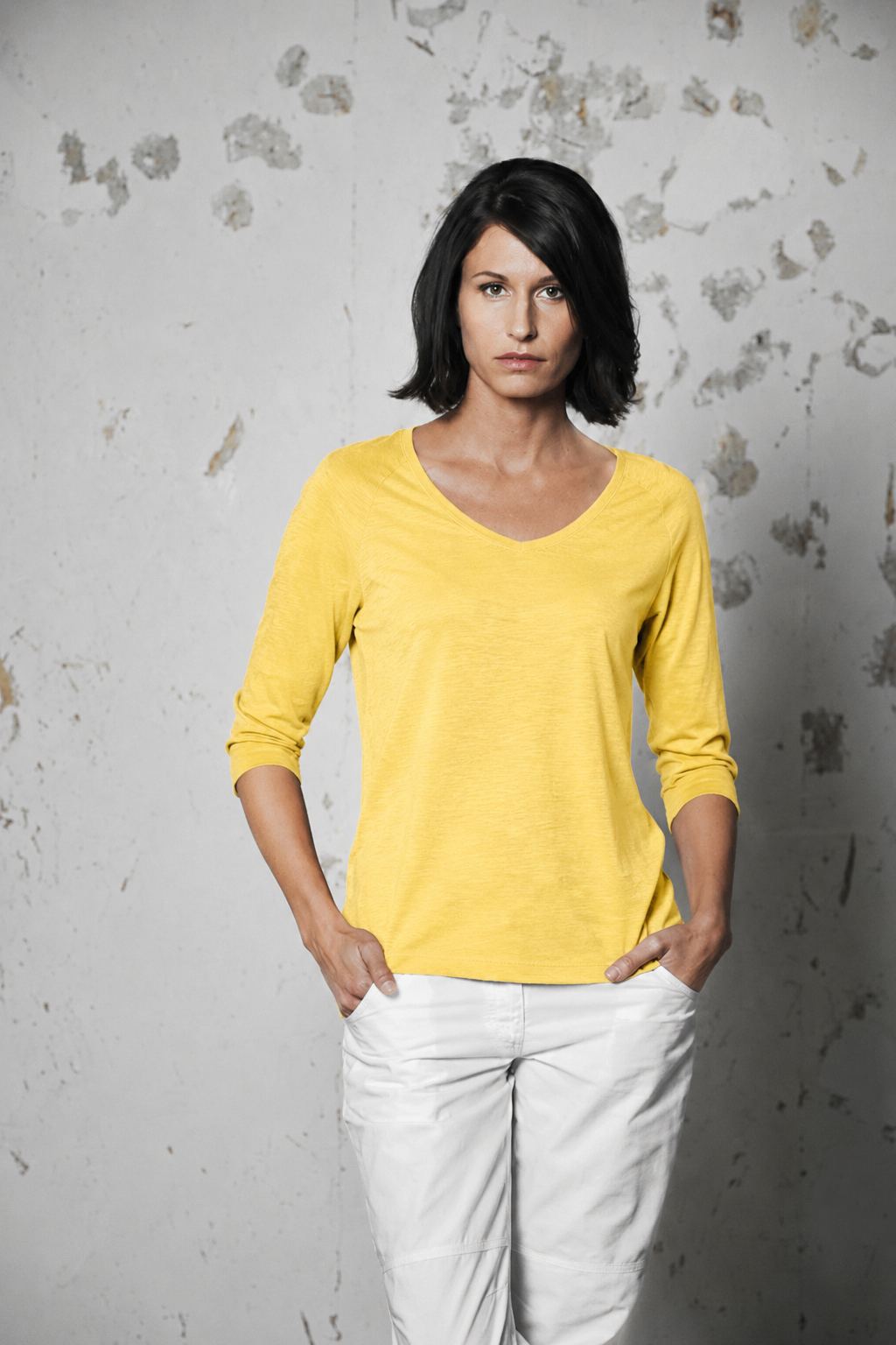 HempAge Damen vegan Raglan Shirt Gelb