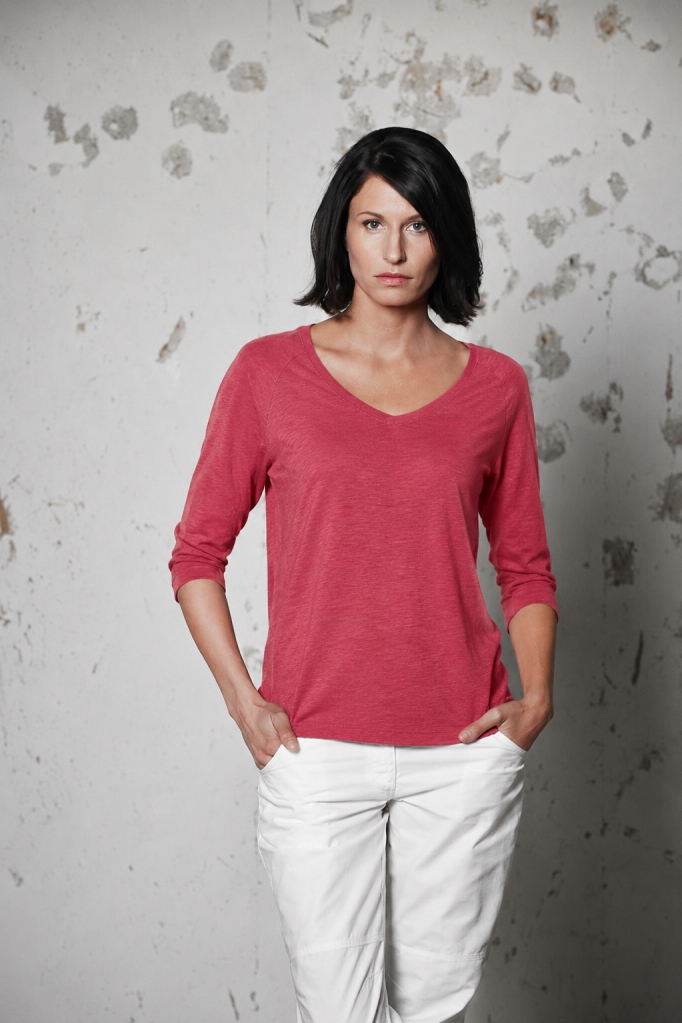 HempAge Damen vegan Raglan Shirt Barolo Rosa