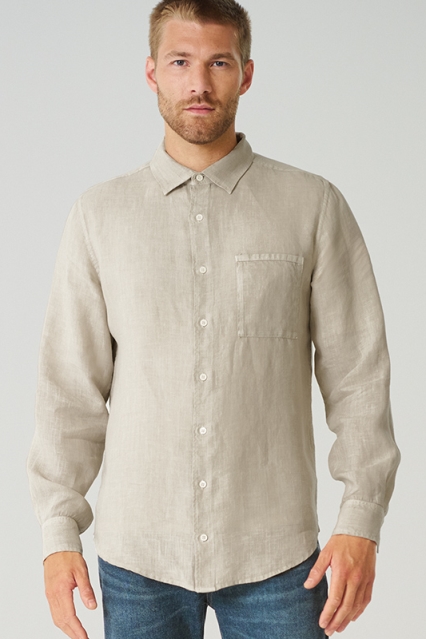 HempAge Herren vegan Hemd Regular Fit Distelbeige