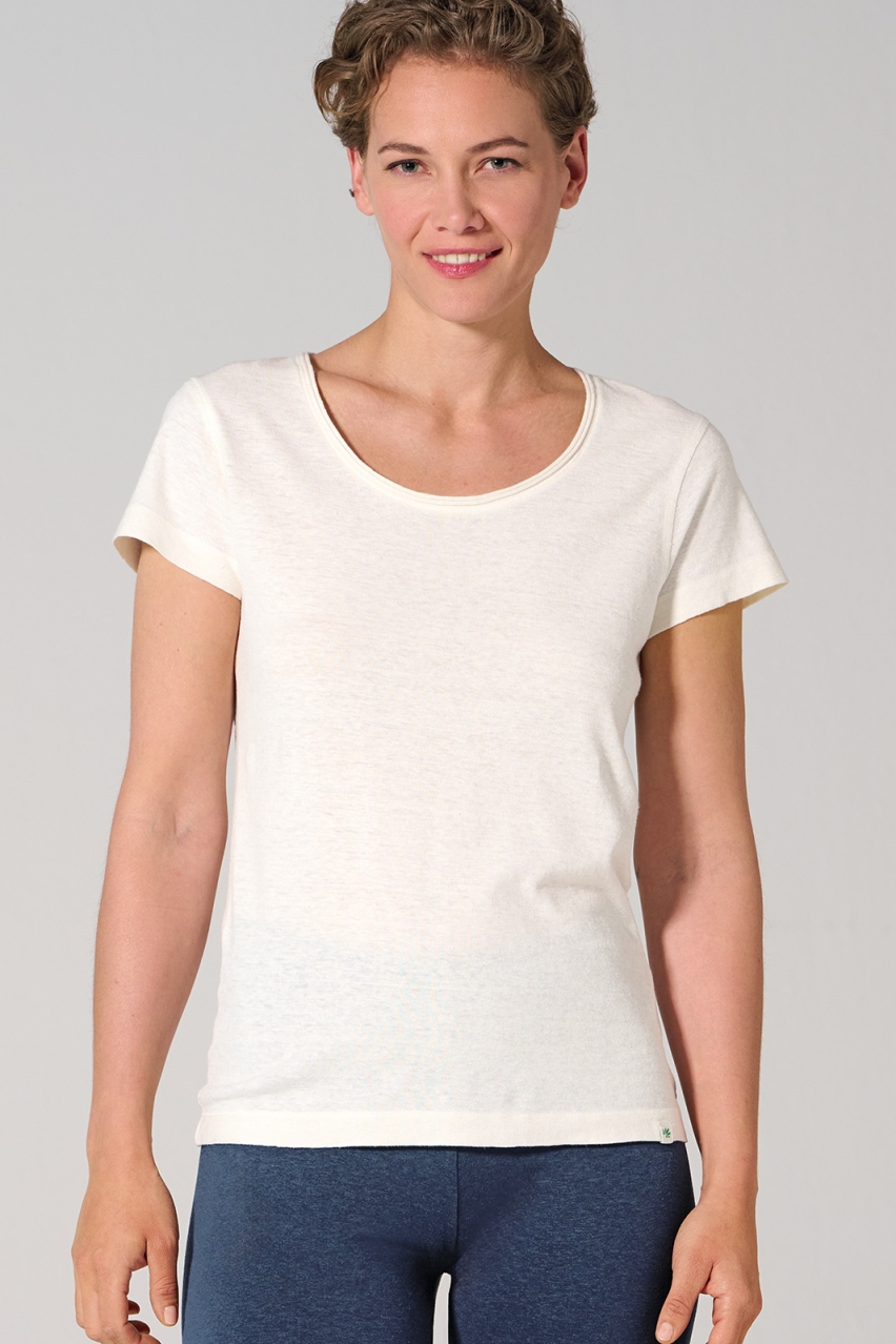 HempAge Damen vegan T-Shirt Airy Cremefarben