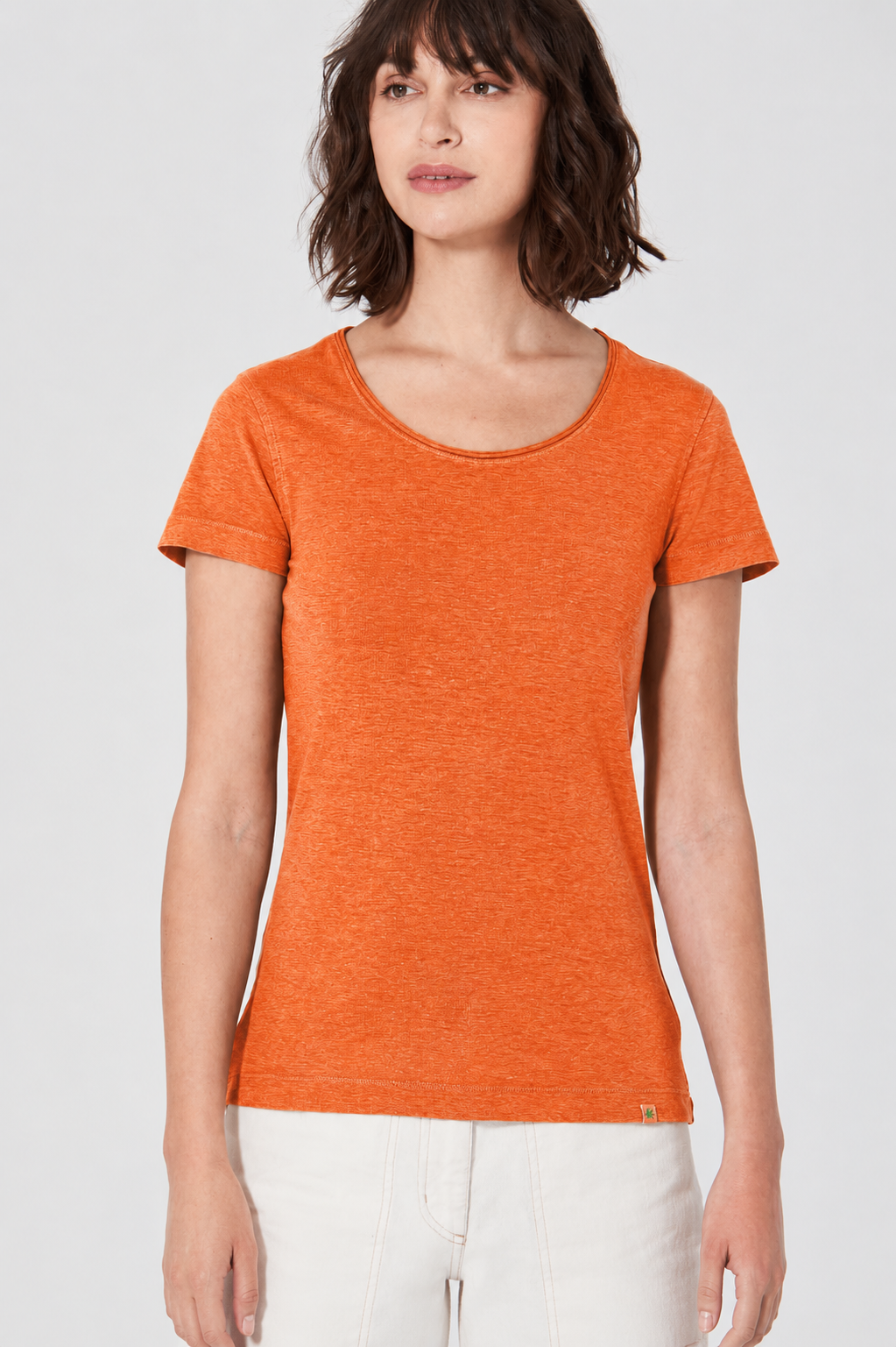 HempAge Damen vegan T-Shirt Airy In Nektarinenorange