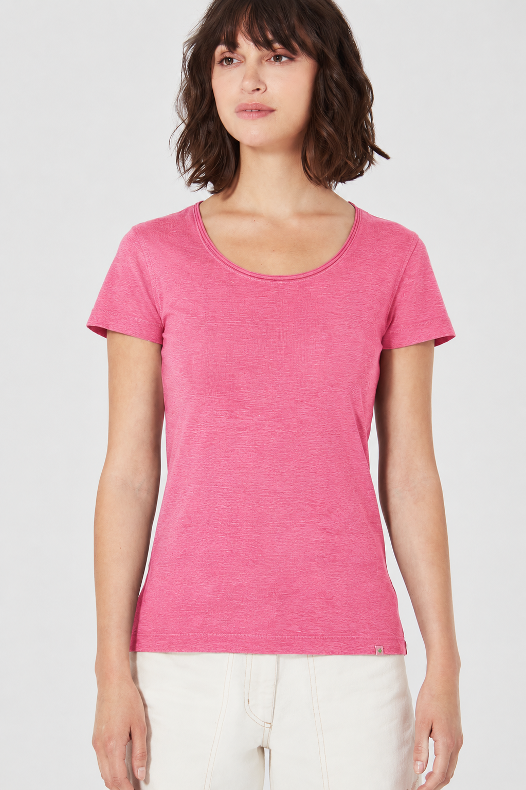 HempAge Damen vegan T-Shirt Airy Hibiscus In Rosa