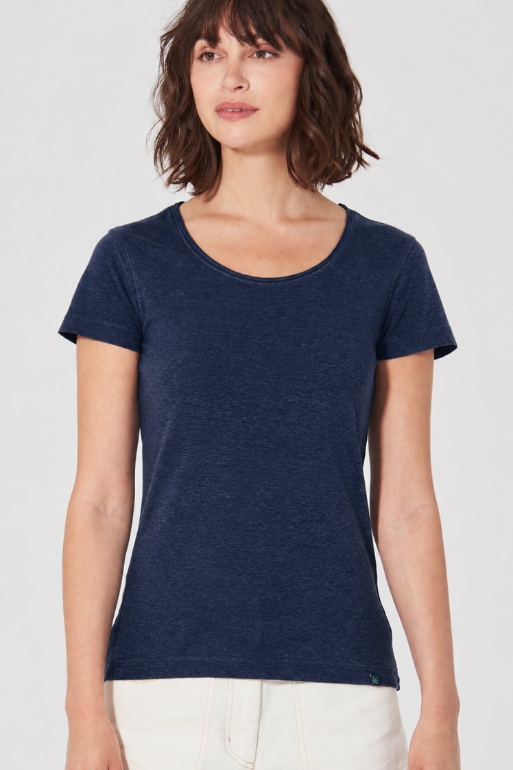HempAge Damen vegan T-Shirt Airy In Marineblau