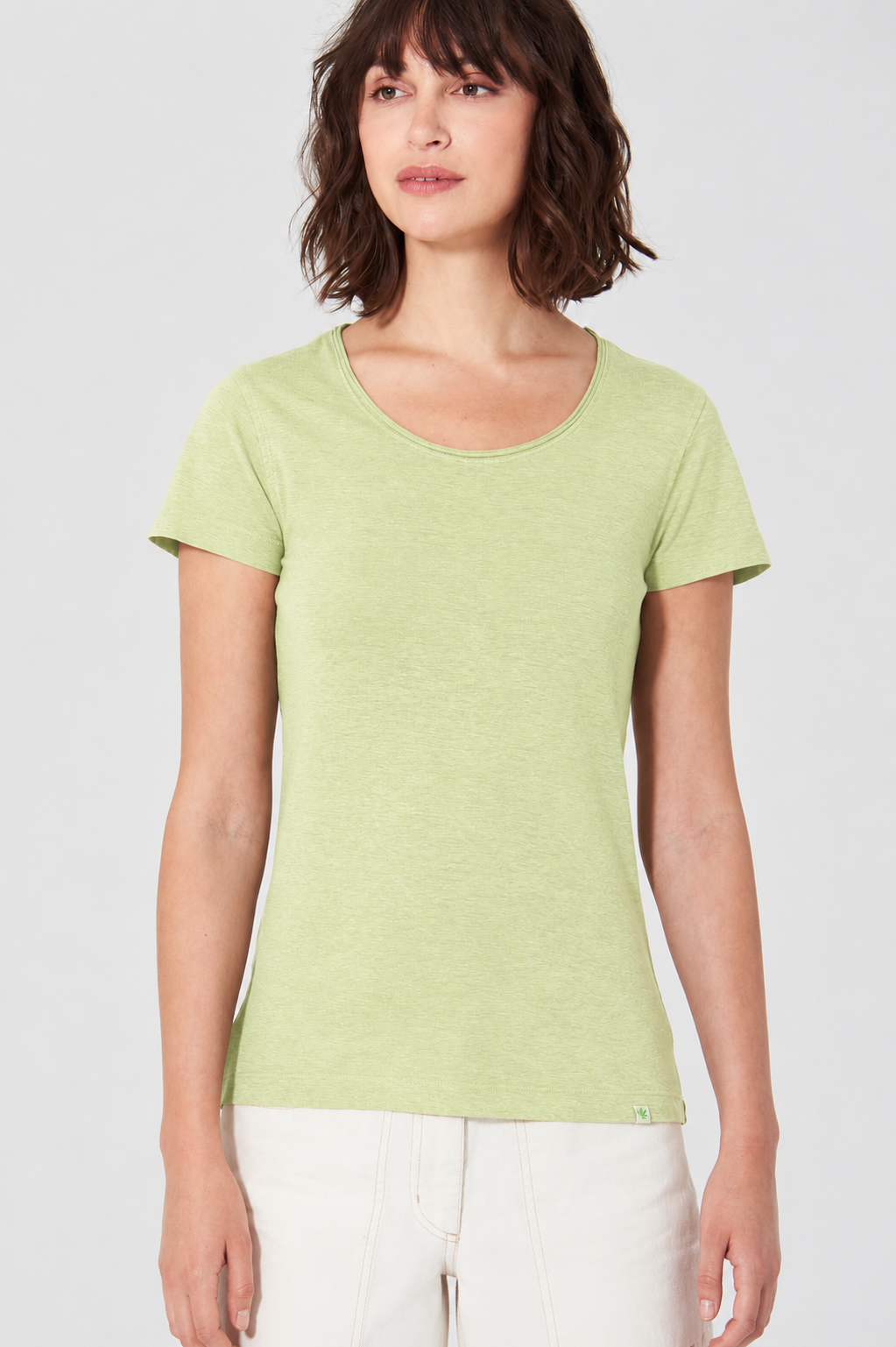 HempAge Damen vegan T-Shirt Airy In Matcha Gr&Atilde;&frac14;n