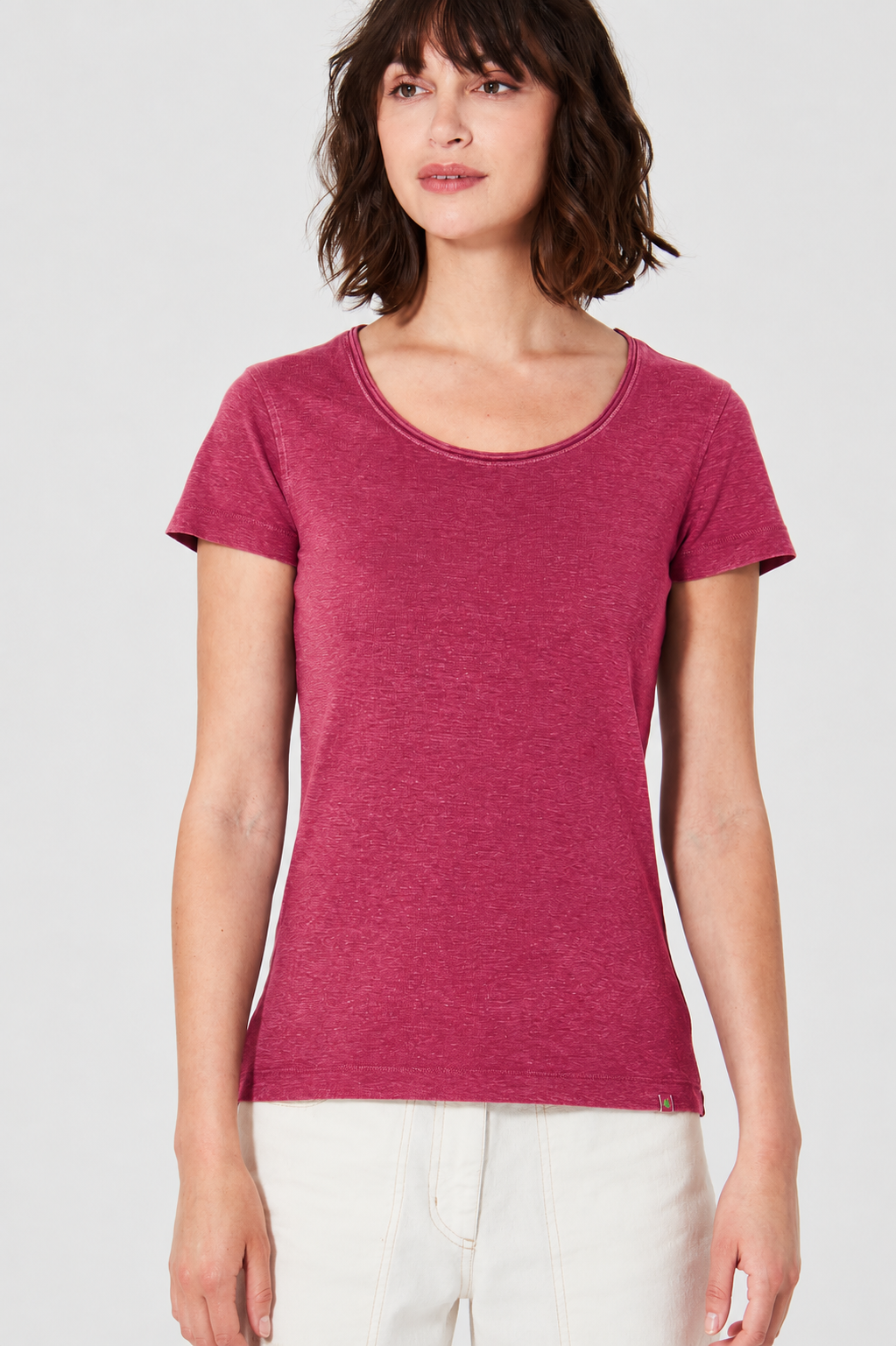 HempAge Damen vegan T-Shirt Airy In Sangria Rot