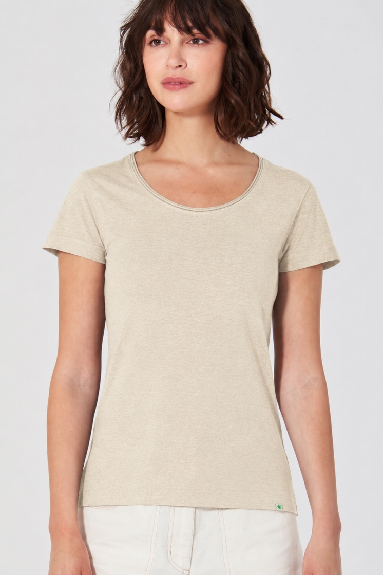 HempAge Damen vegan T-Shirt Airy Gobi In Beige