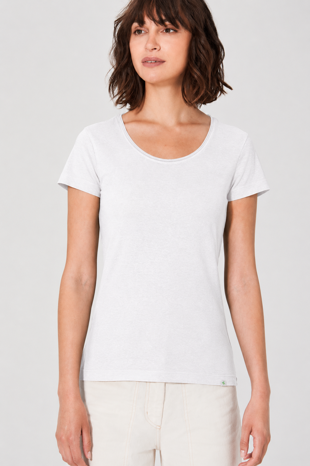 HempAge Damen vegan Luftiges T-Shirt In Wei&Atilde;Ÿ