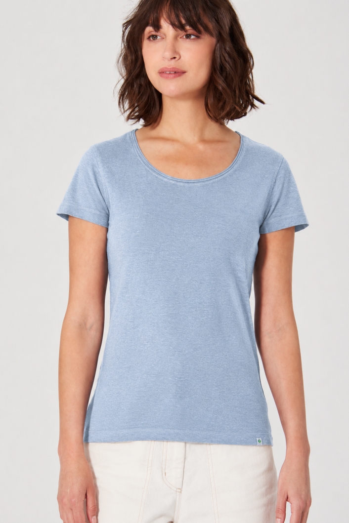 HempAge Damen vegan T-Shirt Airy Smoke In Blau