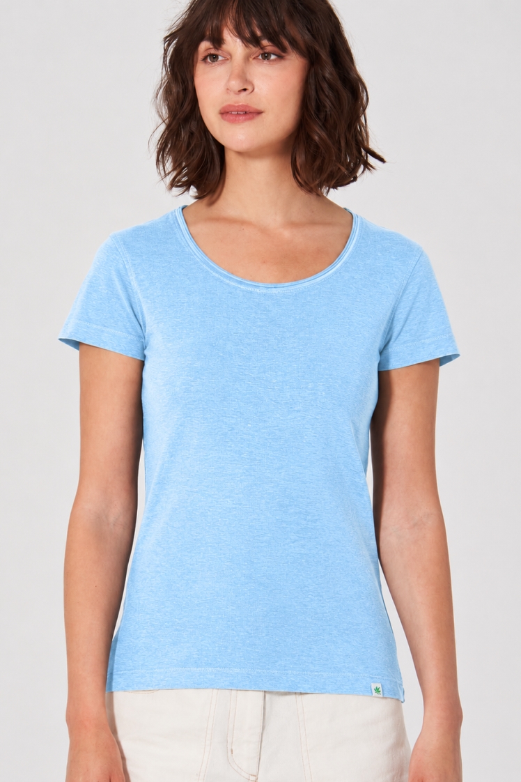 HempAge Damen vegan T-Shirt Airy In Gletscherblau