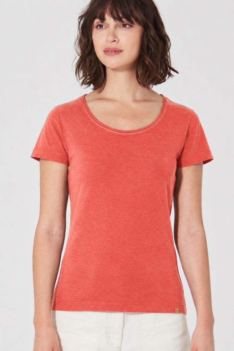 HempAge Damen vegan T-Shirt Airy In Orange