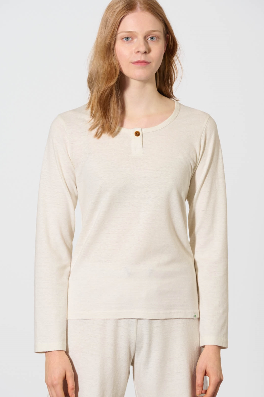 Hempage womens vegan Longsleeved Shirt Natural