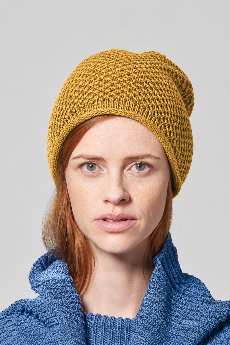 Hempage womens vegan Knit Beanie Casual Peanut Brown