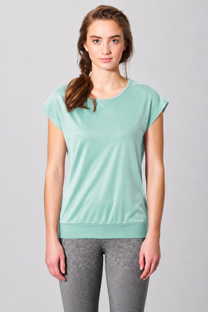 Hempage womens vegan T-Shirt Sleeveless Yoga Sage Green